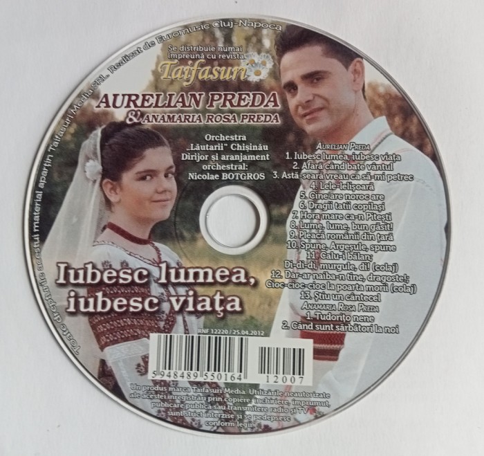 CD Aurelian Preda Anamaria Rosa Iubesc lumea Iubesc viata revista Taifasuri