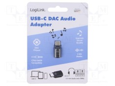 Adaptor USB 2.0 LOGILINK pentru Jack 3,5mm negru ABS