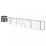Cumpara ieftin Cotet de pui cu incinta antracit 117x1221x123cm otel galvanizat