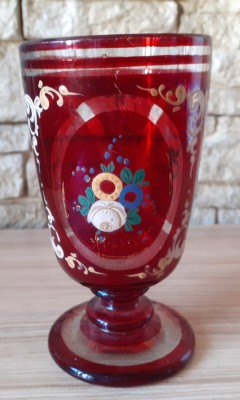 Vand pahar vechi,biedermeier stare impecabila foto