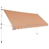 vidaXL Copertină retractabilă manual, dungi galben și albastru, 400 cm 43230