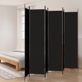 VidaXL Paravan de cameră cu 6 panouri, negru, 300x220 cm, textil