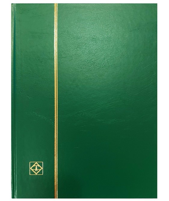 Clasor timbre cu 8 file negre, 16 pagini, seria Basic, coperta verde
