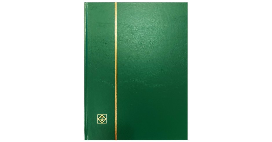 Clasor timbre cu 8 file negre, 16 pagini, seria Basic, coperta verde ...