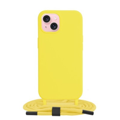 Husa pentru iPhone 15 - Techsuit Crossbody Lanyard - Yellow foto