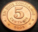 Moneda exotica 5 CENTAVOS - NICARAGUA, anul 2002 * cod 598 A = A.UNC