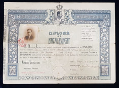 DIPLOMA DE BACALAUREAT, BUCURESTI, 1933 foto