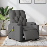 VidaXL Fotoliu electric de masaj rabatabil, gri &icirc;nchis, textil