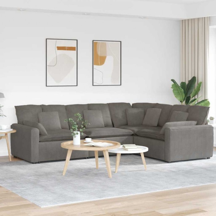 vidaXL Canapea modulară cu perne, gri deschis, țesătură velur 3321167