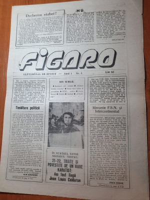 ziarul figaro anul 1,nr.1 din 1990- art. eminescu era ortodox foto