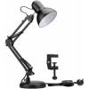 Lampa Birou Ajustabila Dactylion, E27, 40W, Negru, Clema Prindere Inclusa, Brat Flexibil - Fara Bec