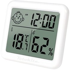 Termometru Higrometru Camera, Ceas, Umiditate, Indicator Confort, Alb