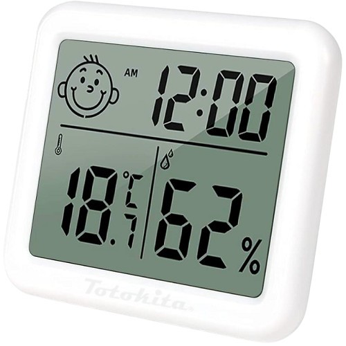 Termometru Higrometru Camera, Ceas, Umiditate, Indicator Confort, Alb