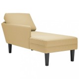 Sezlong Velur Verde Deschis/Gri cu Perna, 132x56x70cm, Arc+Spuma, Suport 110kg