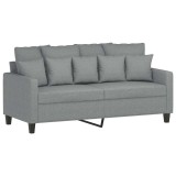 Cumpara ieftin Canapea cu 2 locuri, gri deschis, 140 cm, material textil