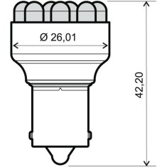Bec led 12V Bay15S alb
