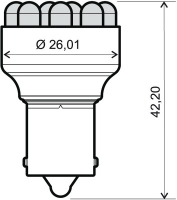 Bec led 12V Bay15S alb foto