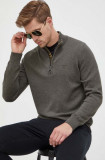 Barbour pulover de bumbac culoarea verde, cu turtleneck