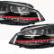 Faruri 3D LED Volan Dreapta compatibile cu VW Golf 7 (2012-2017) R20 GTI Design Semnal Dinamic LED