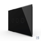 Intrerupator triplu cap scara / cruce cu touch Livolo din sticla, standard italian - Serie noua SmartElectro IntelligentHouse