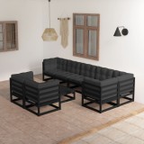 vidaXL Set mobilier grădină cu perne, 9 piese, lemn masiv pin 3076713