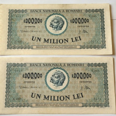 Romania - 1000000 Lei 1947 x 2 Consecutive
