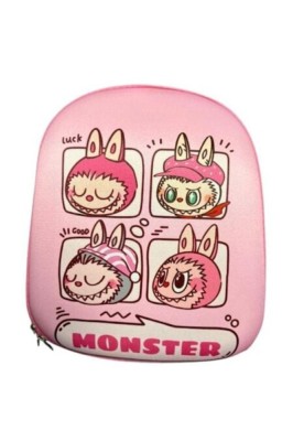 Rucsac pentru copii Labubu cu un compartiment, roz-alb foto