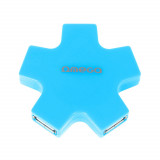 Cumpara ieftin Hub USB cu 4 porturi USB 2.0, Omega Star Blue 43520, incarcare, transfer date, conectare periferice, albastru