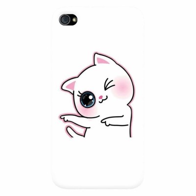 Husa silicon pentru Apple Iphone 4 / 4S, Cute Kitty foto