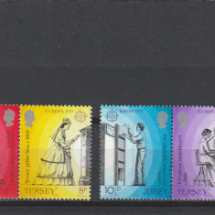 Jersey 1979-Europa CEPT-Istoria postei,serie 4 valori dantelate,MNH