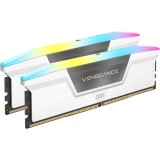 Memorie RAM Corsair Vengeance RGB White 32GB (2x16GB) DDR5 6000MHz CL36, Radiator, XMP 3.0