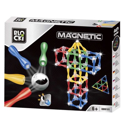 Joc constructii magnetice 124 piese, 7Toys foto