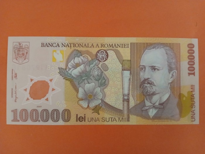 Bancnota 100000 lei 2001(2001) seria 1A- UNC