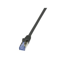 PATCH CORD S/FTP LOGILINK Cat7, LSZH, cupru, 600MHz, mufe RJ45 Cat6a, 1.5 m, negru, AWG26, dublu ecranat &quot;CQ4043S&quot; (timbru verde 0.18 lei)