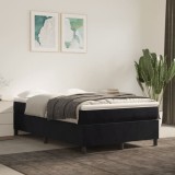 Cumpara ieftin Pat box spring cu saltea, negru, 120x200 cm, catifea