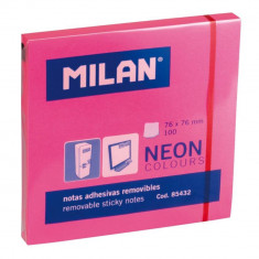 Set 10 Notite Adezive MILAN, 76x76 mm, 100 File, Roz Neon, Bloc Notes, Post-it, Sticky Notes, Bloc de Hartie, Memo Adeziv, Set Notite Adezive, Post-it foto