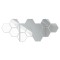 Set 12 stickere perete，BOMSTOM, Stil oglinda, Hexagon, 126x110x63 mm, Argintiu