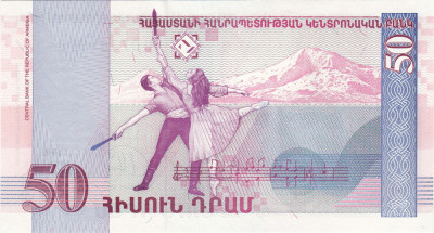 Armenia, 50 Dram 1998 (Banca Centrala), clasor A1 foto