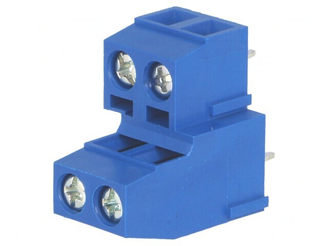 Regletă Conexiuni PCB 90&deg; 5mm 4 Piste