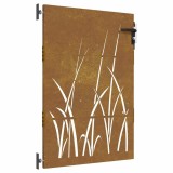 Cumpara ieftin Poarta pentru gradina, 85x150 cm, otel corten, model iarba