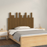 VidaXL Tăblie de pat pentru perete, maro miere, 108x3x80 cm, lemn pin