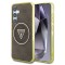 Husa Samsung Galaxy S25 originala Guess IML Metal Glitter 4G Circle Triangle MagSafee, maro, GUHMS25SHG4PRTGW