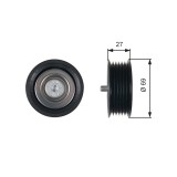 GATES T36487 DriveAlign&reg; Rola ghidare/conducere, curea transmisie
