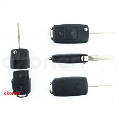 Carcasa Cheie Contact Pentru Volkswagen Jetta / Passat (B5-B6-B7) / Polo / Scirocco / Tiguan, 2 Butoane, Cu Cheie 141470 004VW002