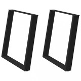 Cumpara ieftin Picioare de masa in forma de U, 2 buc., negru, 80x(72-73) cm, otel