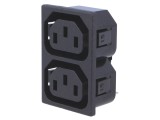 Conector Alimentare AC Spliter 10A 250V IEC C13 F