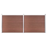 Set panouri gard, 353x146 cm, maro, WPC