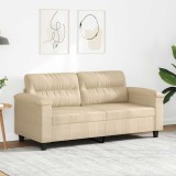 vidaXL Canapea cu 2 locuri, crem, 140 cm, țesătură microfibră 359565
