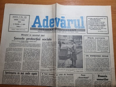 ziarul adevarul 6 iulie 1990-articol danubiana foto