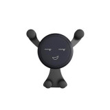 Cumpara ieftin Suport Auto Edman Smile Emoji, Gravitational, Grila Ventilatie, Rotire 360&deg;, Universal, Negru